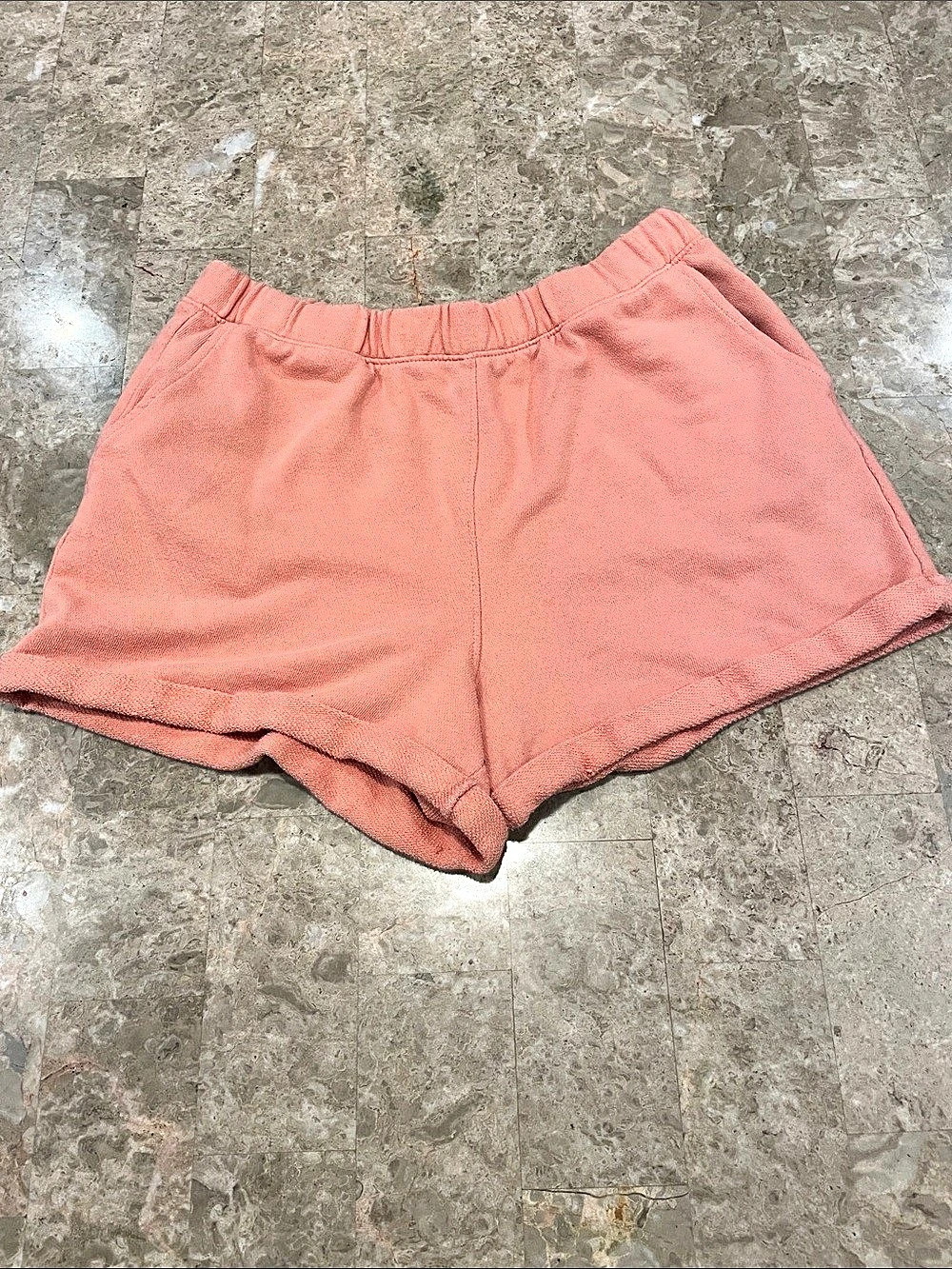 Coral terry cloth Forever 21 High Waist lounge Shorts Size Medium